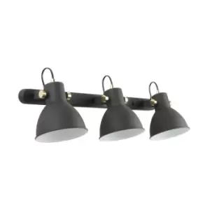 Image of Delta Ceiling Spotlight Bar, Matt Black, Clear, White, 3x E27