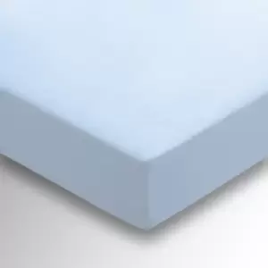 Image of Helena Springfield Brushed Cotton Kingsize Fitted Sheet, Chambray Blue