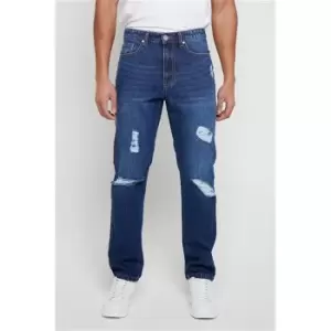 I Saw It First Slim Fit Distressed Jeans - Blue