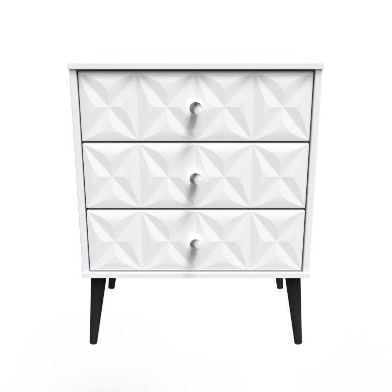 Image of Ready Assembled 2 U Toledo 3 Drawer Chest (Ready Assembled) in White White Unisex