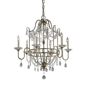 Image of 6 Light Chandelier Silver Finish, E14