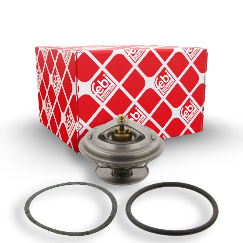 Image of FEBI BILSTEIN 18017 Engine thermostat Opening Temperature: 65°C, with gasket/seal, with seal ring Thermostat,coolant (316)