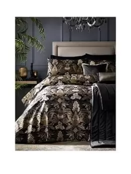 image of Laurence Llewelyn-Bowen Suburban Jungle Duvet Cover Set Black/Gold - Ks