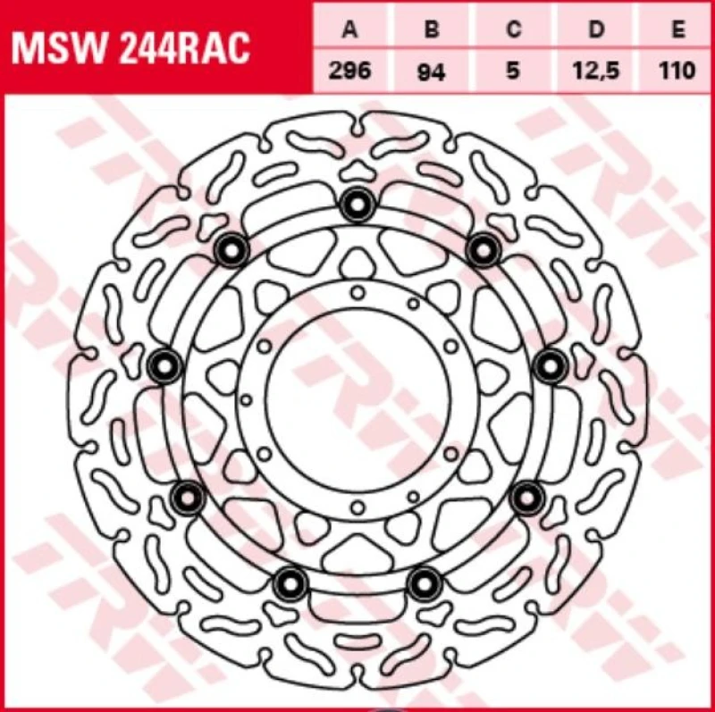 Image of TRW MSW244RAC Brake disc Brake Disc (82)