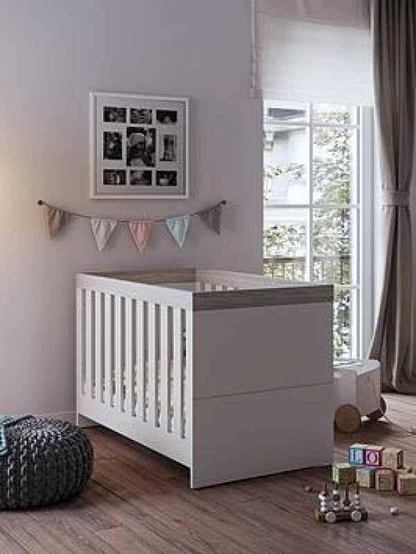 Image of Little Acorns Burlington Cot Bed Cashmere and Grey Ash