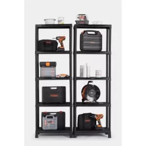 image of Pack of 2 VonHaus 5-Tier Black Shelving Units