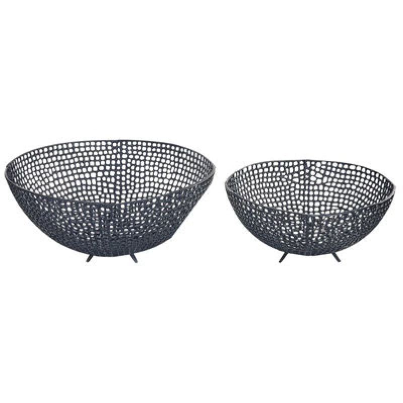 Image of Beliani Set Of 2 Bowls Krukut Metal Black