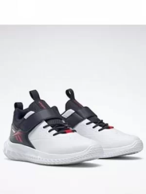 Image of Reebok Rush Runner 4 Shoes, White/Navy/Red, Size 1
