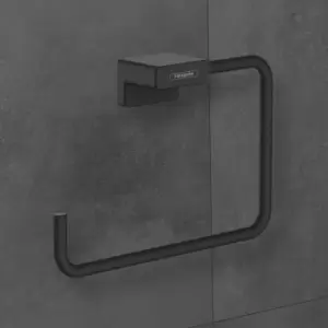 Image of Hansgrohe - AddStoris Towel Ring Matt Black - 41754670 - Black