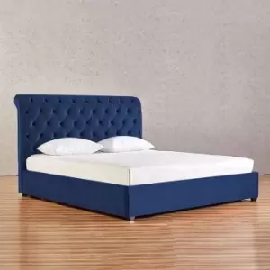 Image of Envisage Trade - Kelist Upholstered Beds - Plush Velvet, Small Double Size Frame, Blue - Blue