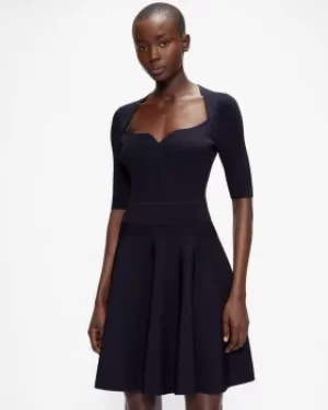 Image of Knitted Sweetheart Skater Dress