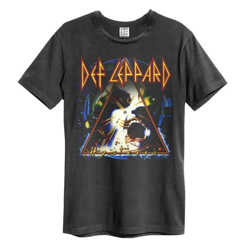 Image of Amplified Amplified Men Hysteria Def Leppard T-Shirt in Charcoal Size: X-Small Charcoal XS Male 5063238041622