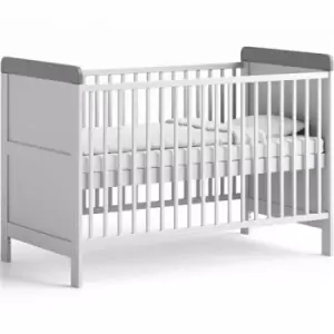 Image of Little Acorns Classic Cot Bed, White & Grey - White & Grey