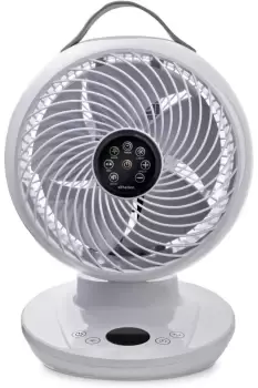 image of White Oscillating Small Quiet Silent Air Cooling Table Desktop Circulator Fan with LCD Display & Remote Control