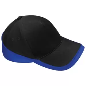 image of Beechfield Unisex Teamwear Competition Cap Baseball / Headwear (Pack of 2) (One Size) (Black/Bright Royal)