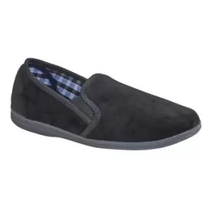 Image of Sleepers Mens Wilson Velour Slippers (8 UK) (Black)
