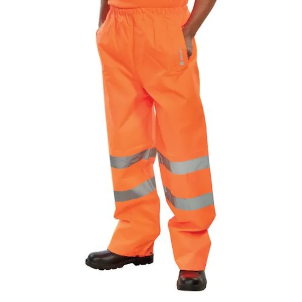 Image of Beeswift Padded Thermal Lined Rain Trousers Orange 2XL BSW36004 BSW36004