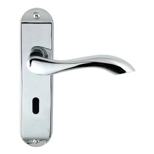 image of Broadway Short Backplate Key Lock Door Handles