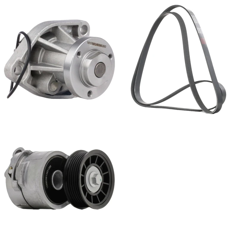 Image of RIDEX 4172P0027 Water Pump + V-Ribbed Belt Kit Water Pump + V-Ribbed Belt Kit (4172)