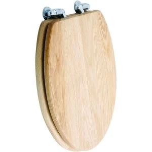 image of Wickes Soft Close Toilet Seat - Oak Wood Effect