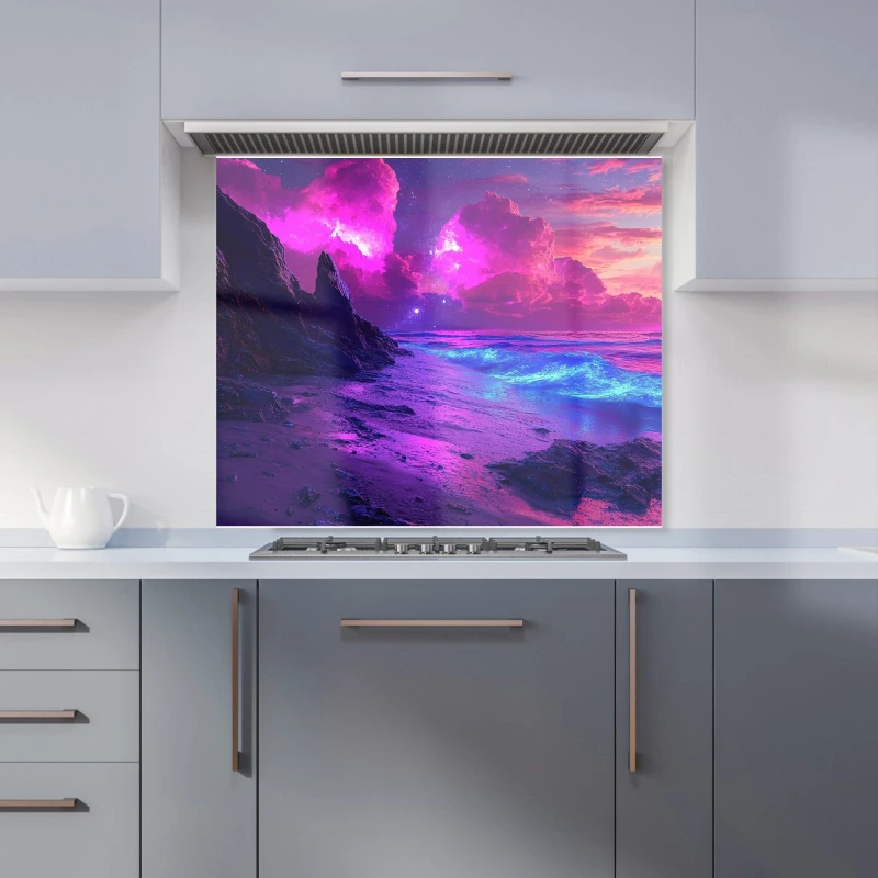 Image of Designer Kitchen Splashbacks Elena Sable: 00005 Kitchen Splashback Size: 600mm x 750mm Multicolor Unisex 600mm x 750mm