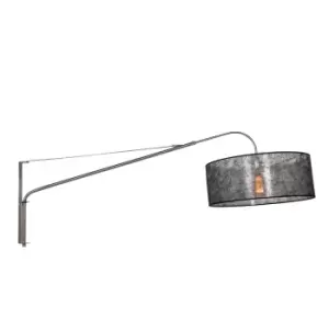 Image of Elegant Classy Wall Lamp with Shade Steel Brushed