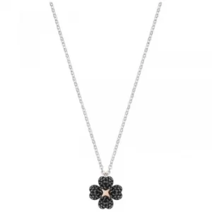 image of Ladies Swarovski Two-Tone Steel and Rose Plate Latisha Flower Necklace