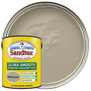 image of Sandtex Ultra Smooth Masonry Paint - French Grey 5L