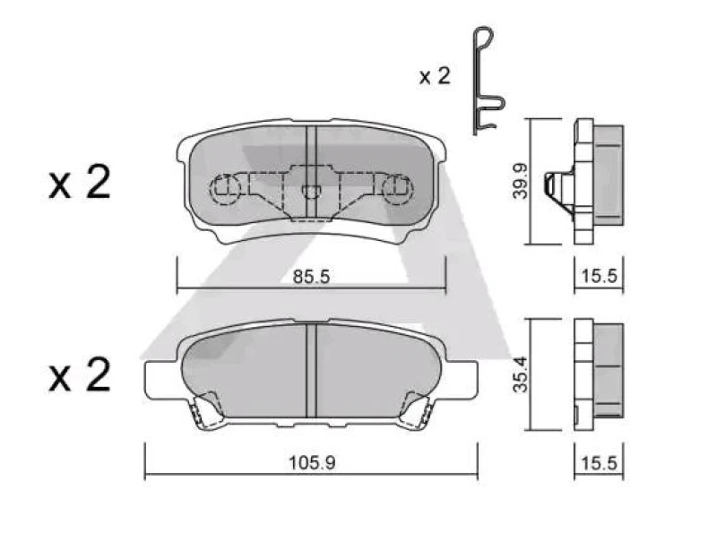 Image of AISIN Brake pad set AISIN BPMI-2001