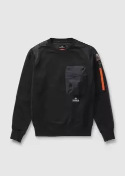 Image of Parajumpers Mens Sabre Sweatshirt In Black