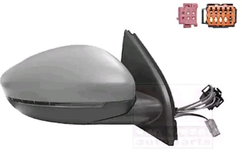 Image of VAN WEZEL 4081818 Wing mirror * HAGUS * Right, with temperature sensor, primed Outside Mirror (50)