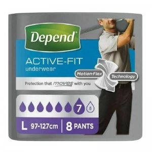 Image of Depend Active Fit Underwear For Men - Large - 8 Pants