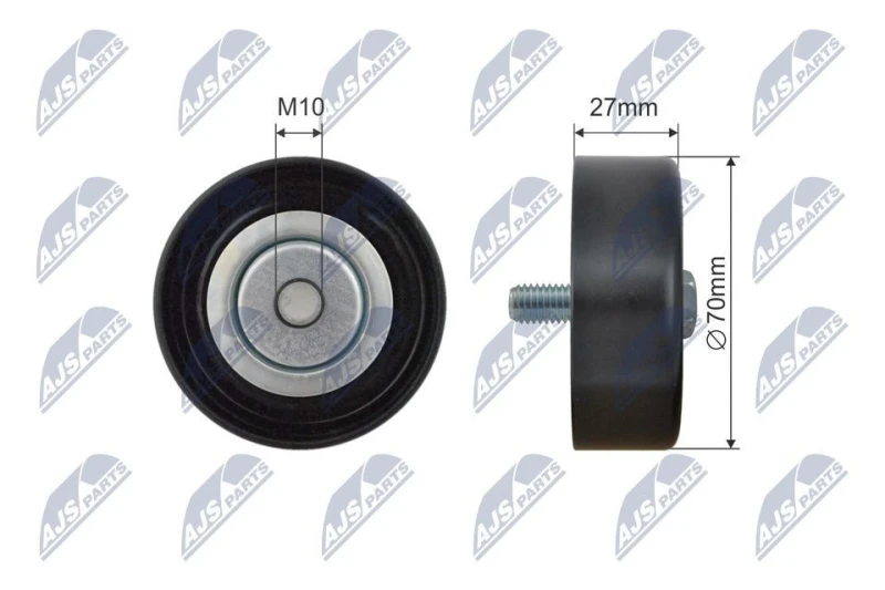 Image of NTY Deflection / guide pulley, V-ribbed belt NTY RNK-CH-050