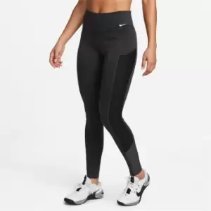 image of Nike One Therma-FIT Womens Mid-Rise Leggings - Grey