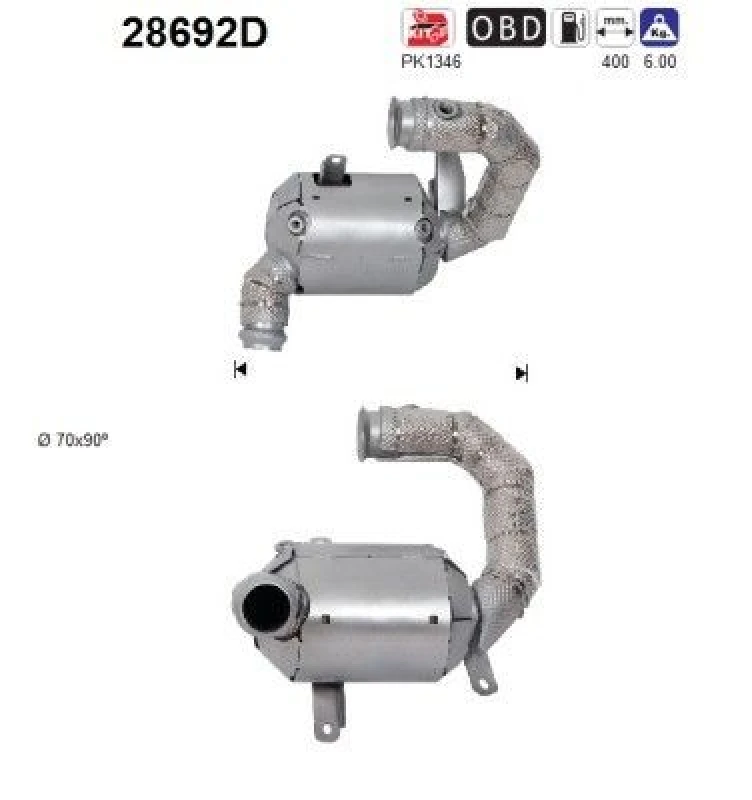 Image of AS Catalytic converter AS 28692D