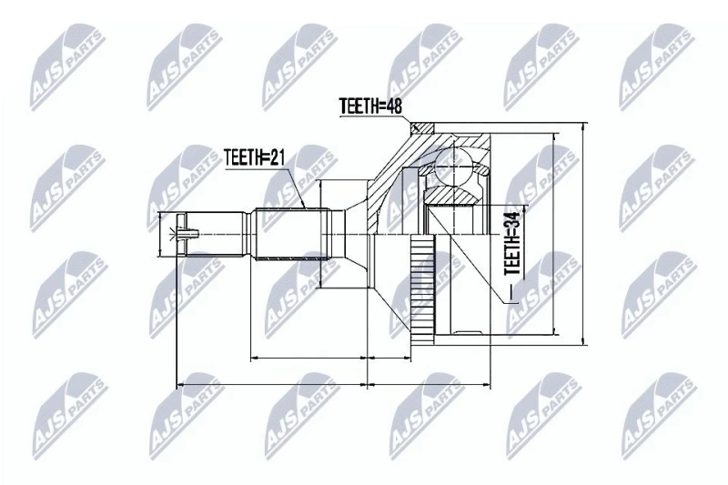 Image of NTY CV joint kit NTY NPZ-PE-004