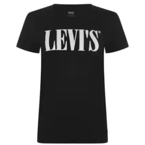 Image of Levis Serif Logo T Shirt - Black