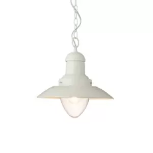 Image of Polperro Single Pendant Ceiling Lamp, Gloss Cream, Glass