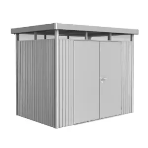 image of 8' x 5' Biohort HighLine H2 Silver Metal Double Door Shed (2.52m x 1.72m)