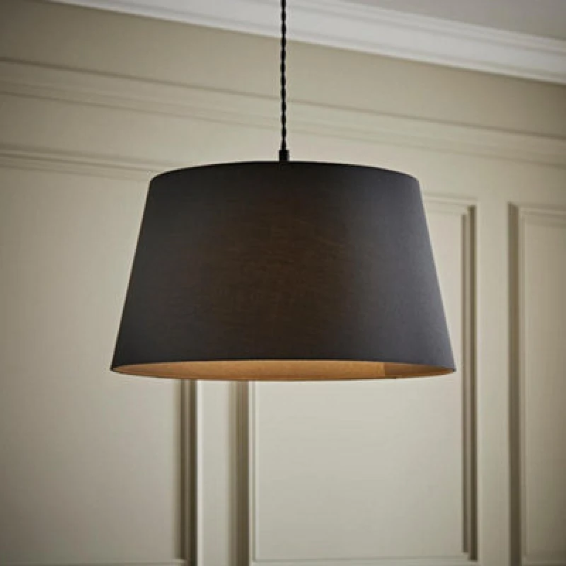Image of ValueLights ValueLights Aspen Grey Tapered Easy Fit Pendant Lamp Shade in Pale Grey Size: Large Pale Grey Large Unisex 5016529273950