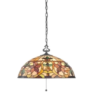 Image of Kami 3 Light Tiffany Ceiling Pendant Vintage Bronze, E27