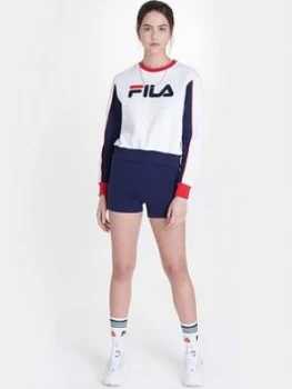 image of Fila Nuria Colour Block Boyfriend Sweatshirt - White