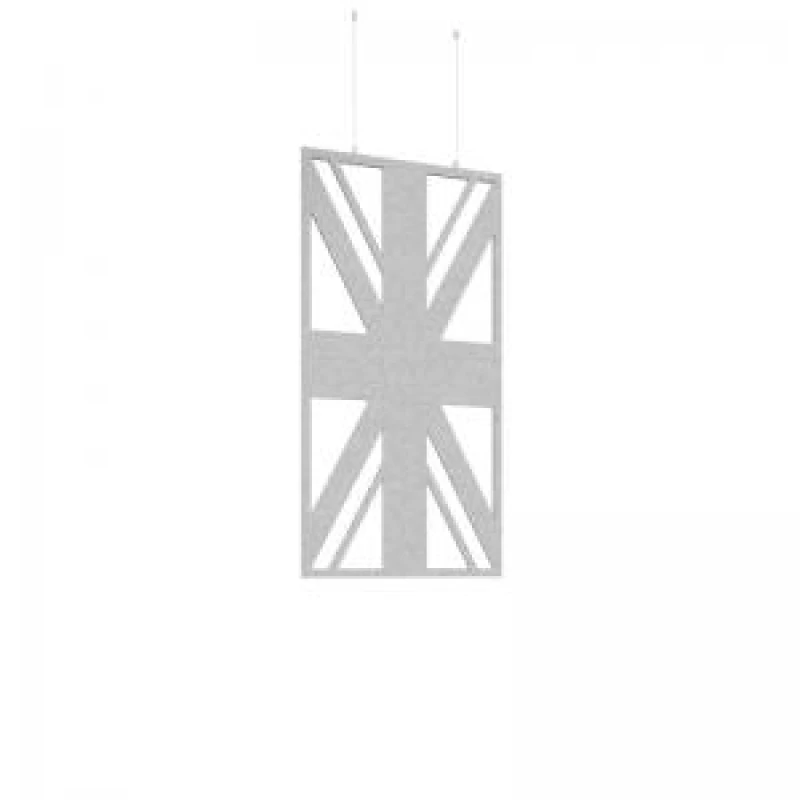 Image of Piano Chords Acoustic Patterned Hanging Screens In Silver Grey H1200 x W600mm with Hanging Wires And Hooks - Union (4 Pack)