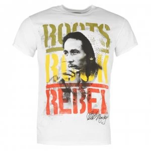 image of Official Bob Marley T Shirt Mens - RootsRock White