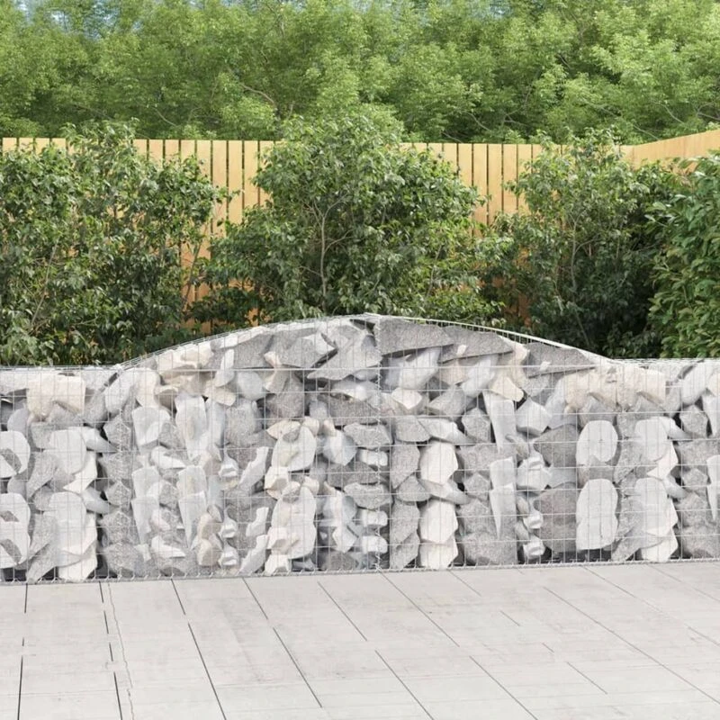 Image of VIDAXL Arched Gabion Basket 400x30x100/120cm Galvanised Iron Vidaxl 8720845651886