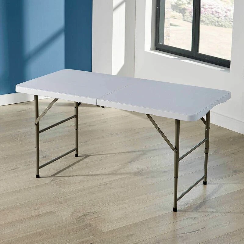 Image of Home Source Folding 4ft Outdoor Trestle Table White
