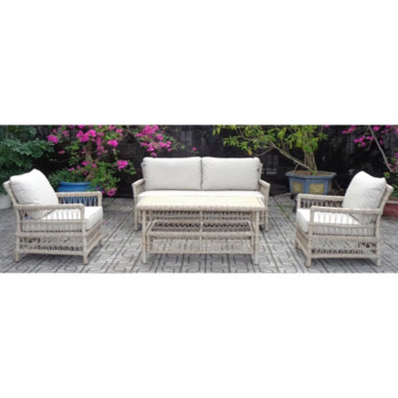 Image of Hill Interiors Provence Collection Outdoor 4 Seater Lounge Set - Metal - L152 X W85 X H75cm - Beige