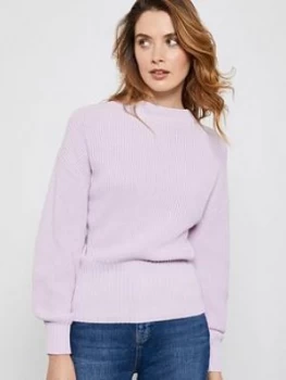 image of Mint Velvet Cotton Stitch Jumper - Lilac