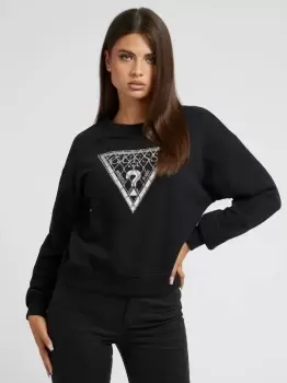 image of Guess Crystal Mesh Sweatshirt