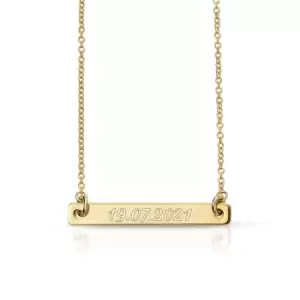 image of Candy Bar Gold Plated Silver ID Bar Necklace